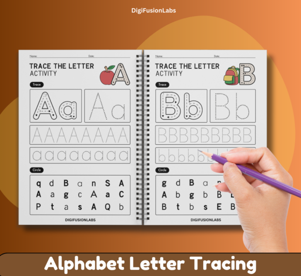 A child pointing to letters on a worksheet, practicing letter recognition.