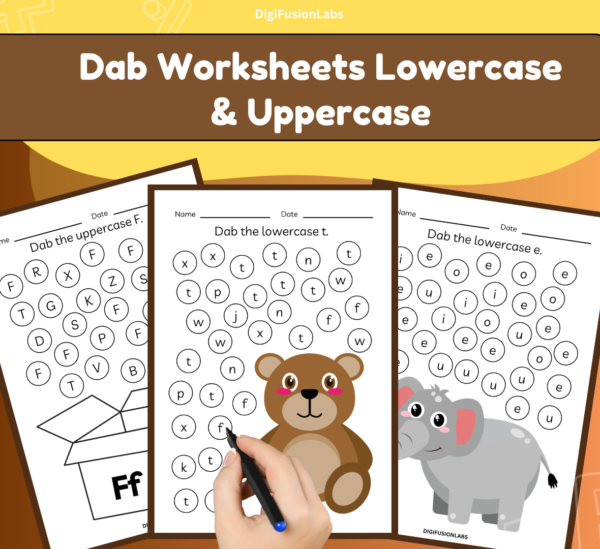 Hands-on preschool learning with a fun letter tracing worksheet from The Ultimate Alphabet Workbook Bundle – No Prep & FUN.