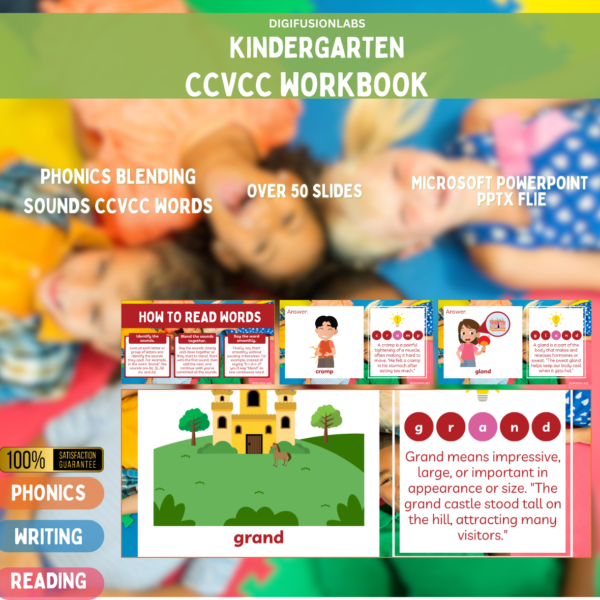 A reading comprehension worksheet featuring short sentences with CCVCC words for early readers.