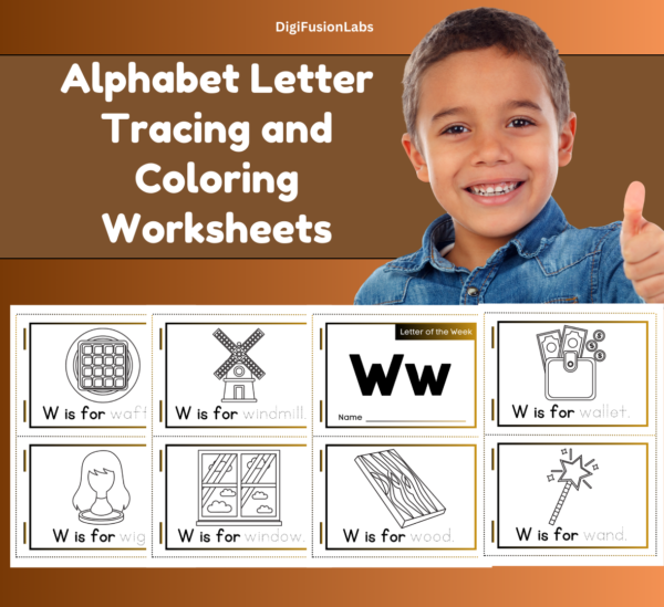 A child coloring letters on an engaging alphabet worksheet.