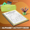 A homeschool setup with The Ultimate Alphabet Workbook Bundle – No Prep & FUN printed and ready for use.